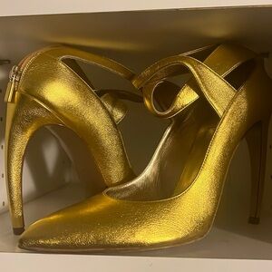 Walter Steiger - sz 9.5 - chrome gold stilettos